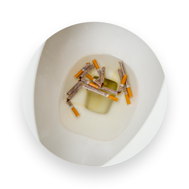 cigarettes down the toilet 10 Things You Should Never Flush Save the Oceans initiative -